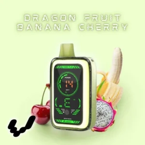 vaper desechable cyber flex muss 25000 caladas sabor dragon fruit y banana cherry